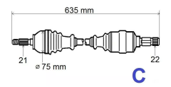 Drive Shaft Left T5476 3272ES 3272.ES Citroen Peugeot