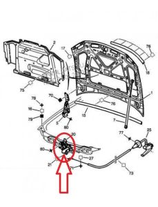 Hood Bonnet Lock Front Original Citroen Peugeot 406 793450