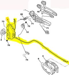 Door Lock Mechansim Left Original Peugeot 307 9135P5