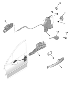 Door Lock Mechansim Original Front Right Peugeot 407 9136FE