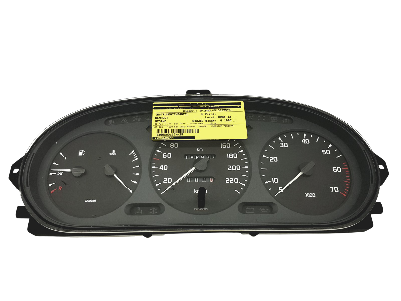 Speedometer/Instrument Cluster Renault Megane 1 Scenic 1 7700839644 49523 main product photo