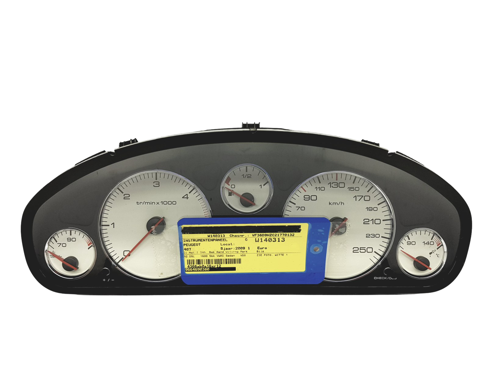 Speedometer/Instrument Cluster Peugeot 407 9664690380 Siemens VDO 45052 main product photo
