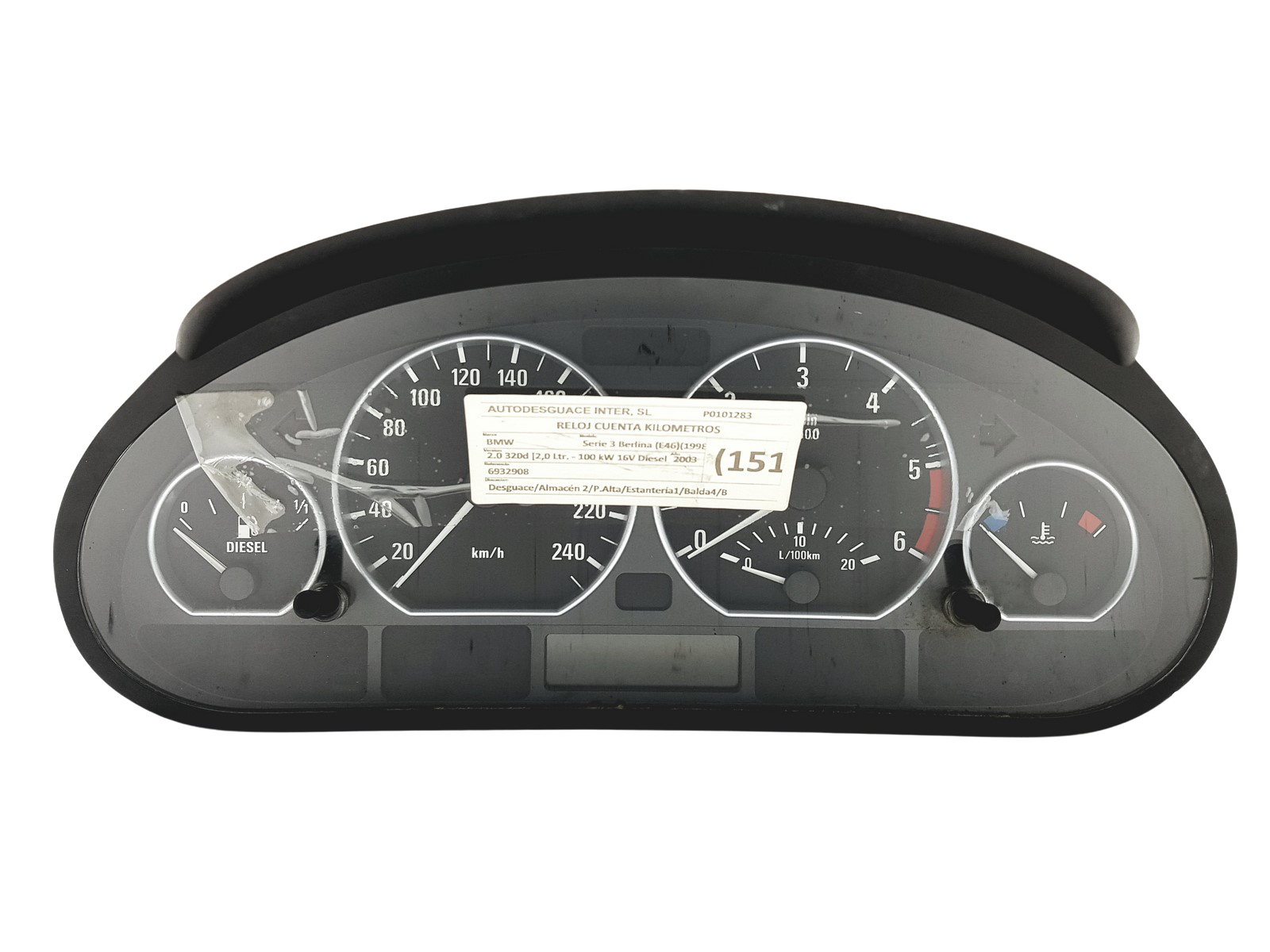 Speedometer/Instrument Cluster BMW 3 E46 6211 6932908 0263639128 51409 main product photo