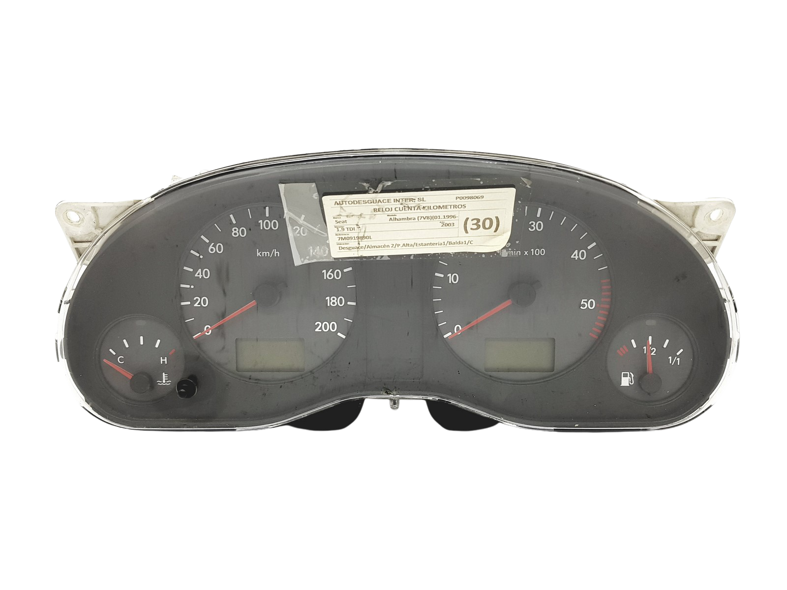 Speedometer/Instrument Cluster Seat Alhambra VW Sharan 7M0919890L AE main product photo