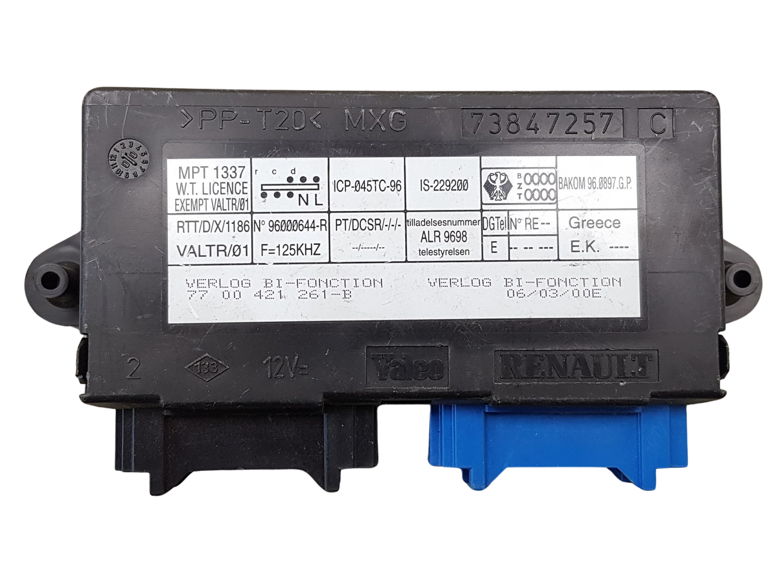 Control Unit Renault 7700416293 -B 73847257C Valeo main product photo