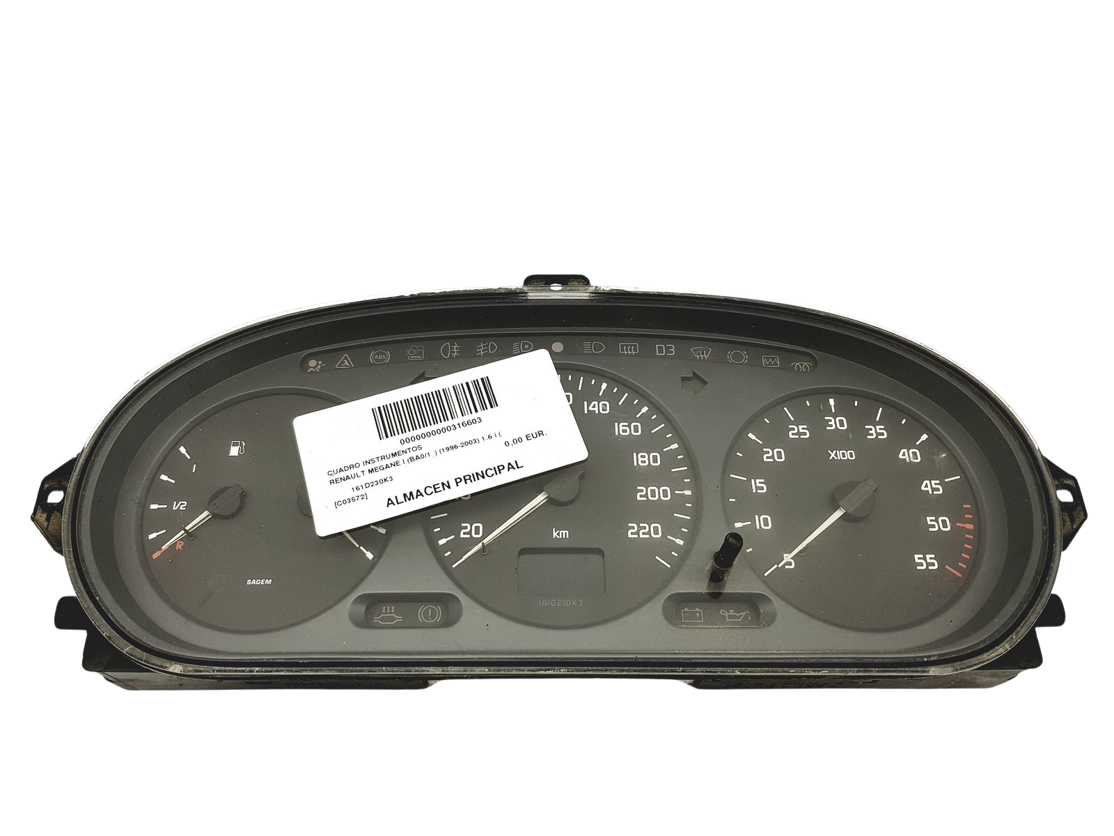 Speedometer/Instrument Cluster Renault Megane 1 Scenic 1 21578161-2 47549 main product photo