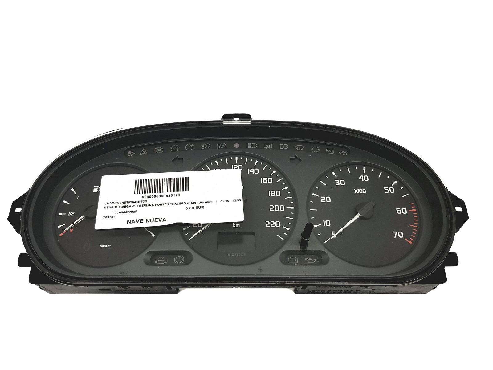 Speedometer/Instrument Cluster Renault Megane 1 Scenic 1 7700847782 F 57701 main product photo