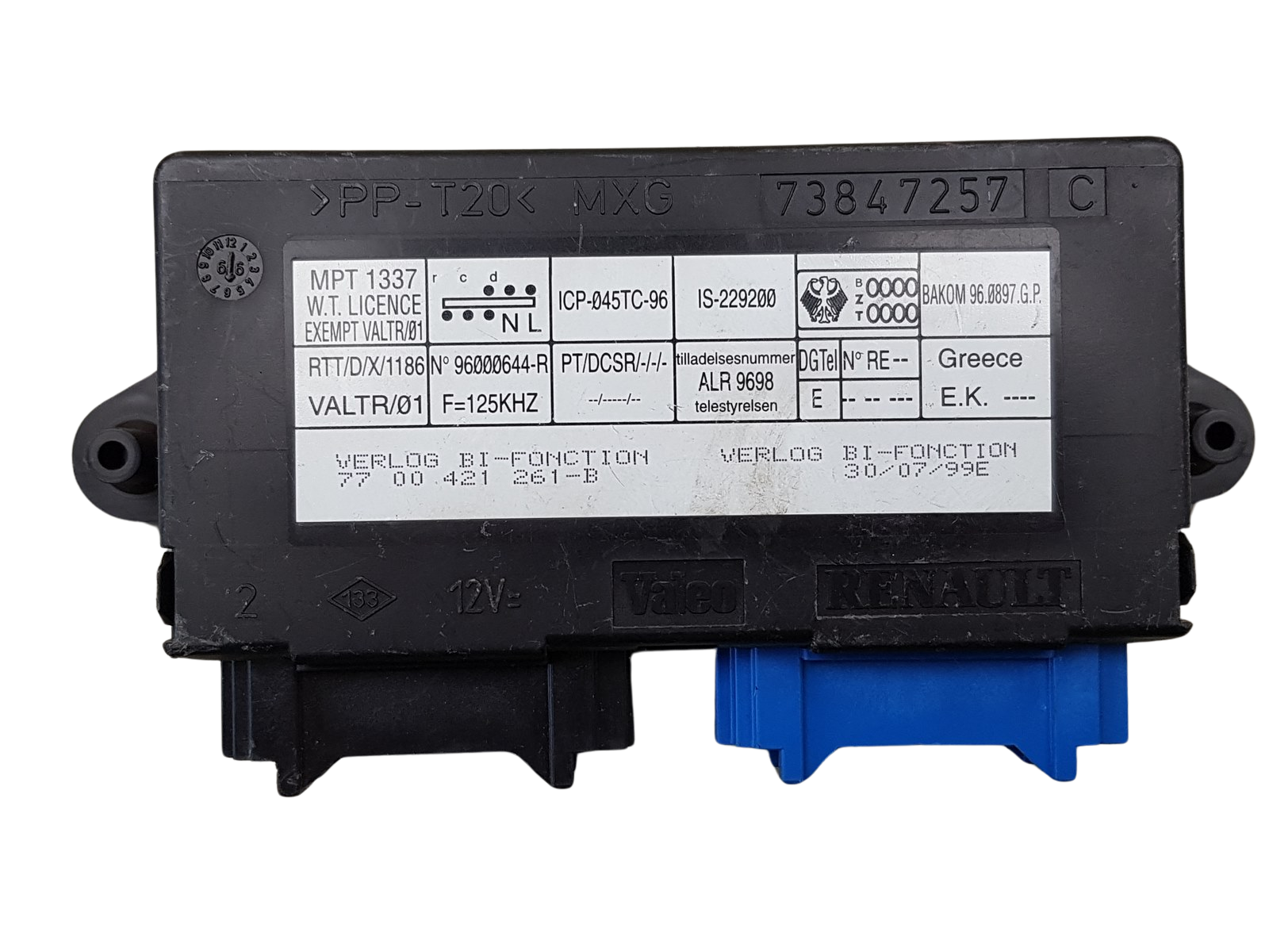 Control Unit Renault 7700416293 -B 73847257 C Valeo main product photo