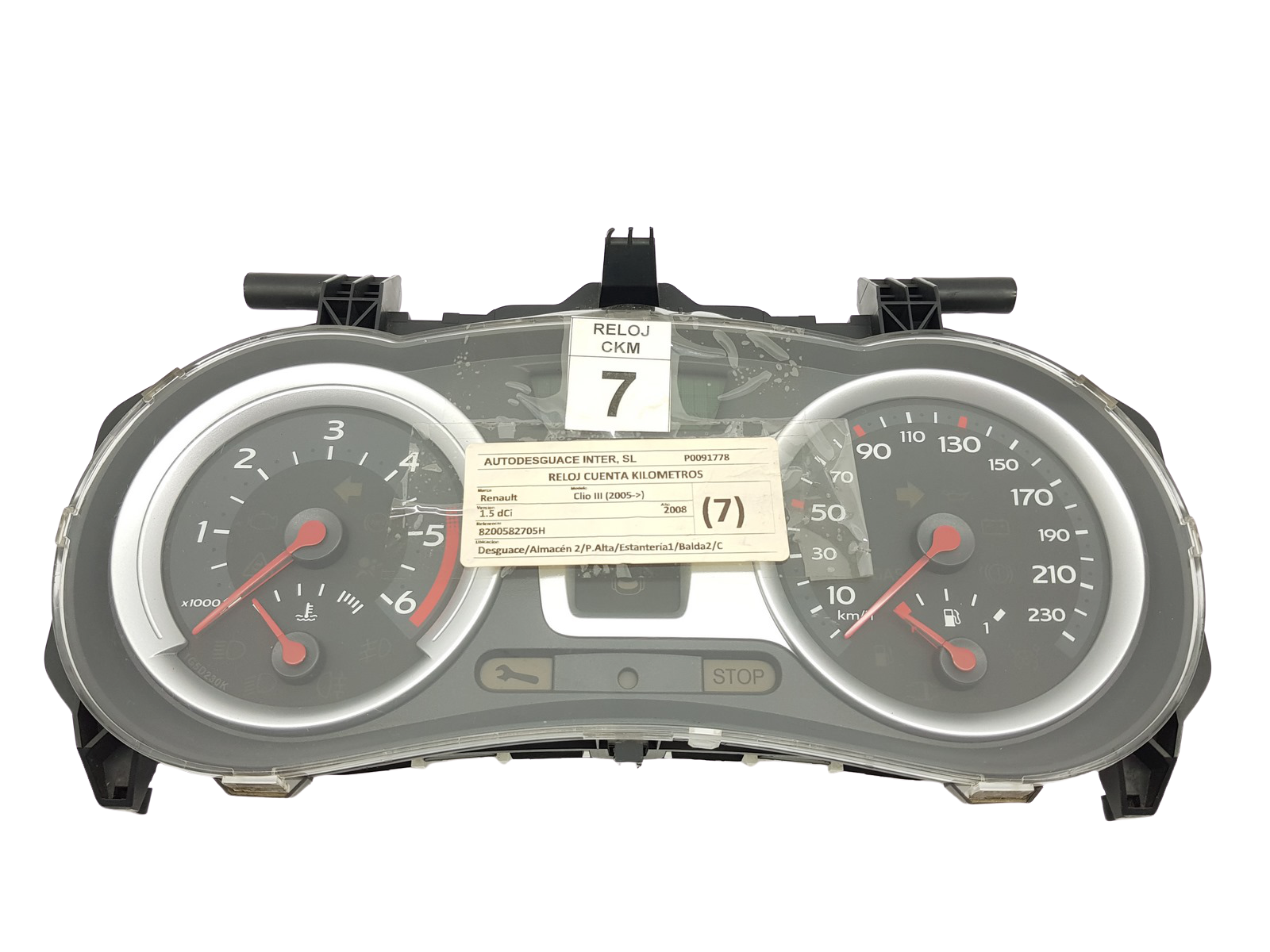 Speedometer/Instrument Cluster Renault Clio 3 8200582705 H 27026 main product photo