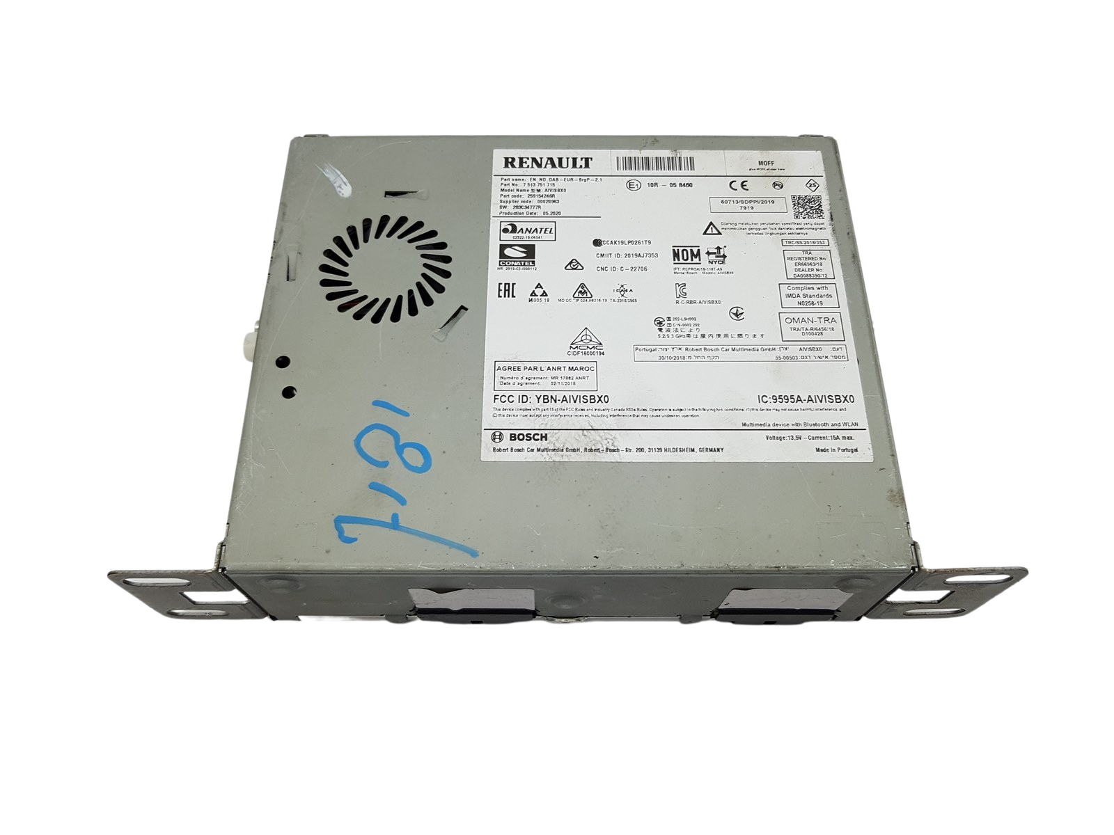 Navigation Radio Renault Clio 5 259154246R 7513751715 283C34777R main product photo
