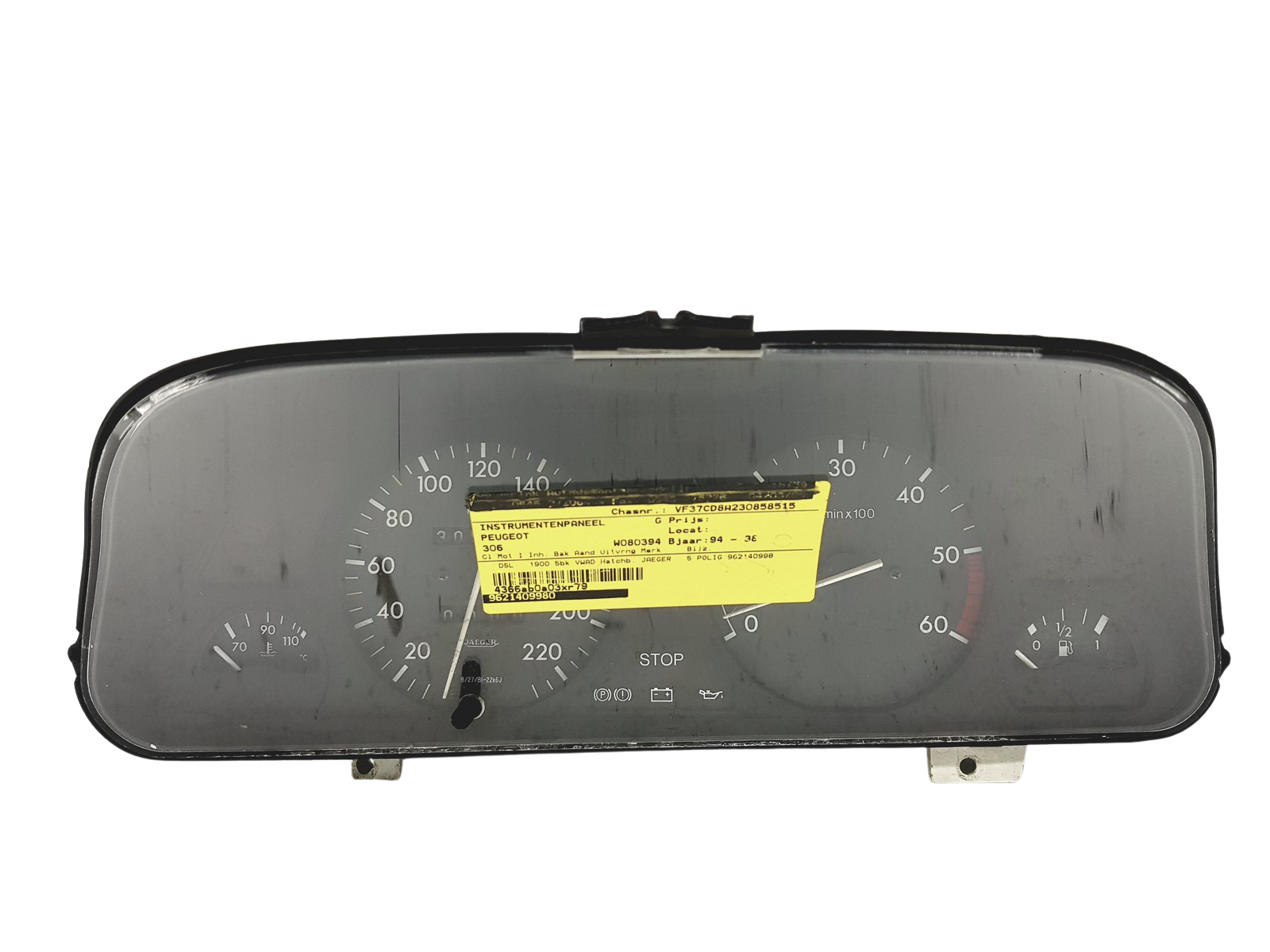 Speedometer/Instrument Cluster Peugeot 306 9621611380 09033539903 49768 main product photo