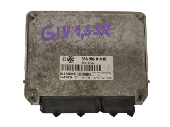 ECU Engine Control Unit VW 06A906019BF 5WP4858 Siemens main product photo