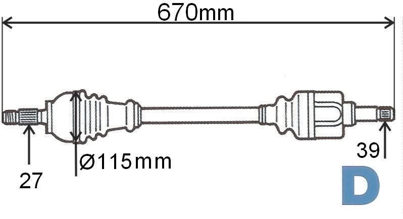 Drive Shaft Left Renault Trafic 2.5DCI 8200452272 main product photo