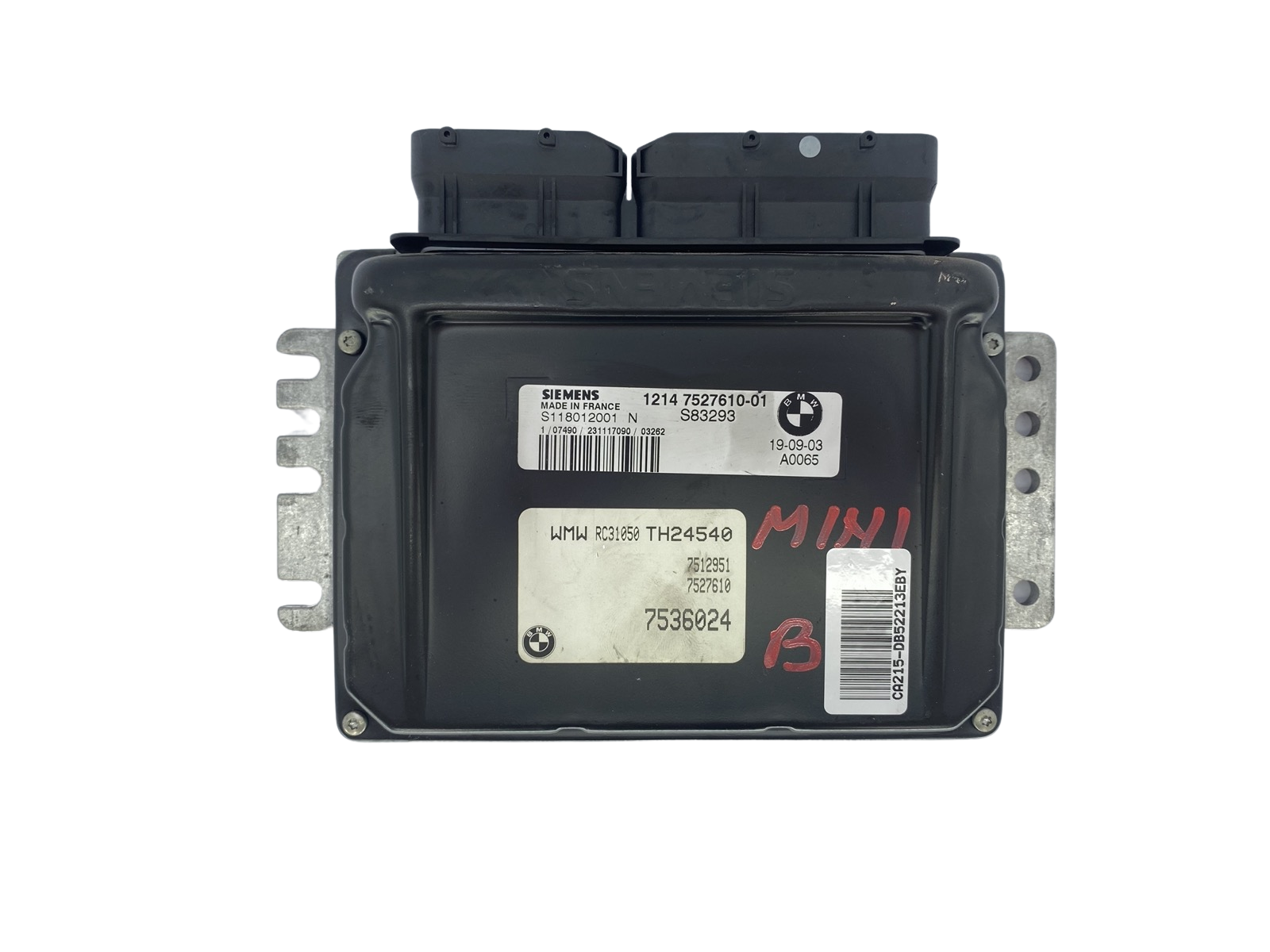 Control Unit 12147527610-01 S118012001N Mini BMW Siemens 52213 main product photo