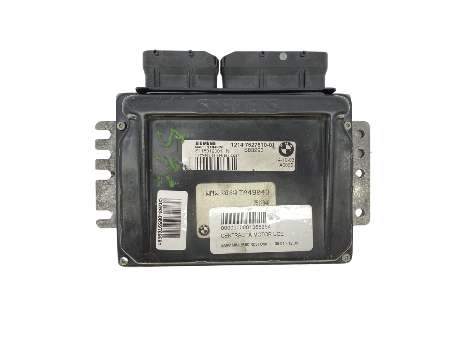 Control Unit 12147527610-01 S118012001N Mini BMW Siemens 59789 main product photo