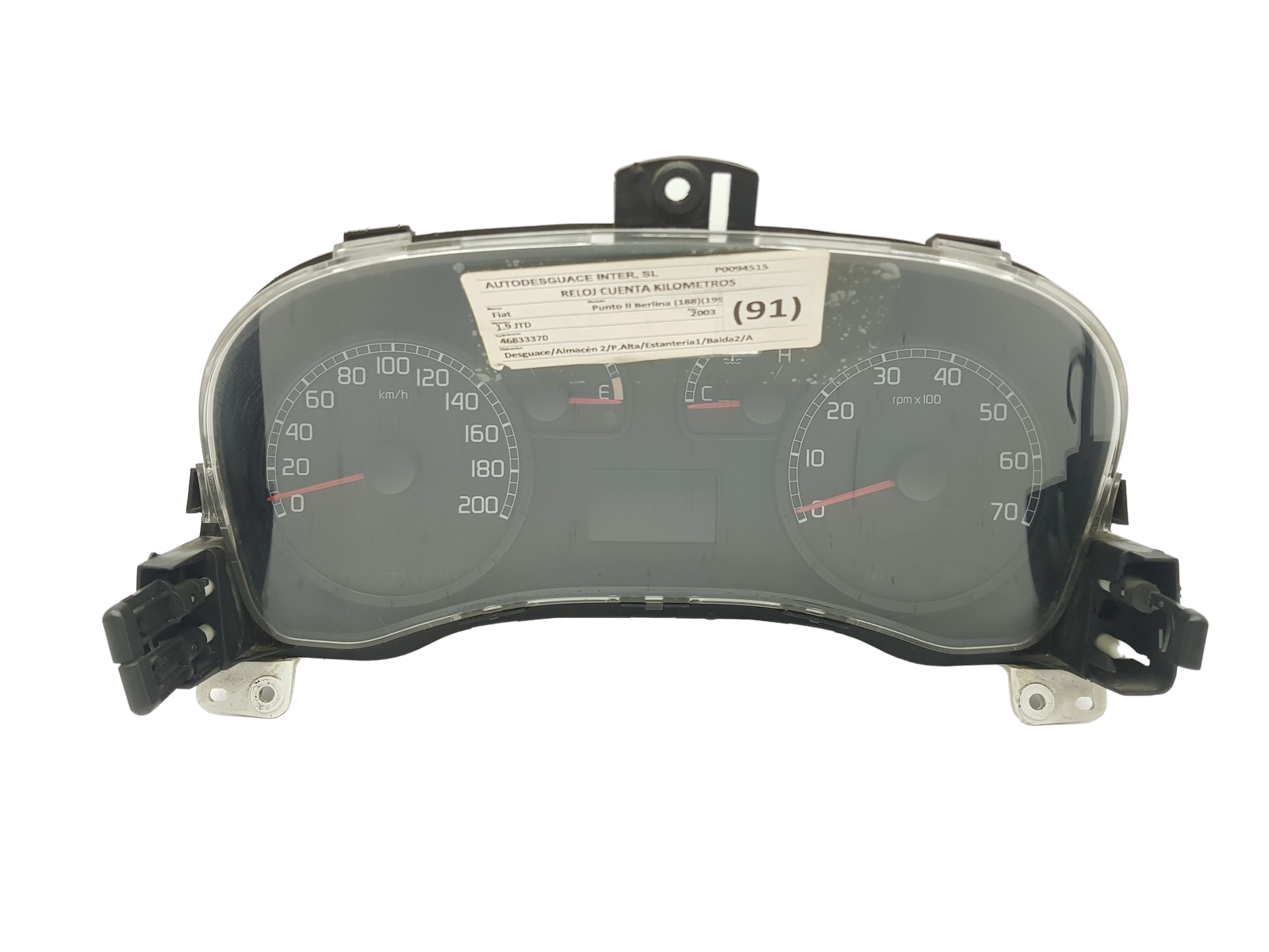 Speedometer/Instrument Cluster Fiat Punto 46833370 503000460100 28404 main product photo