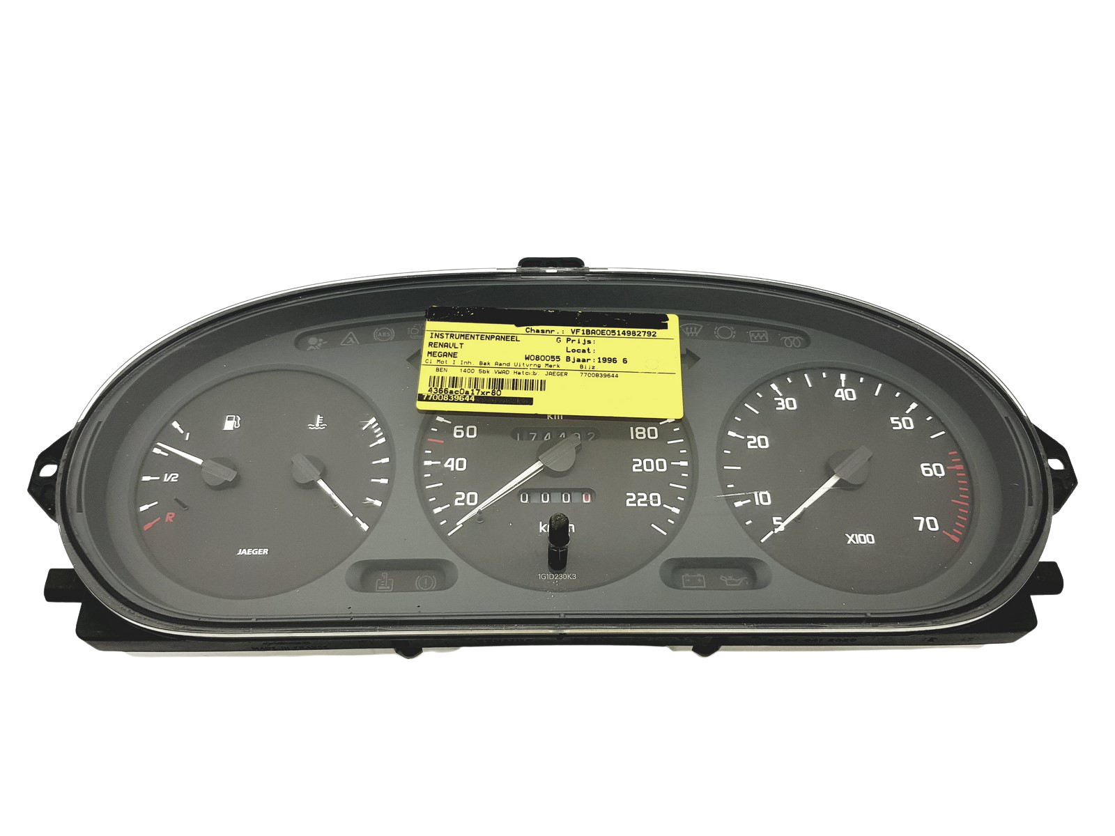 Speedometer/Instrument Cluster Renault Megane 1 Scenic 1 7700839644 49494 main product photo