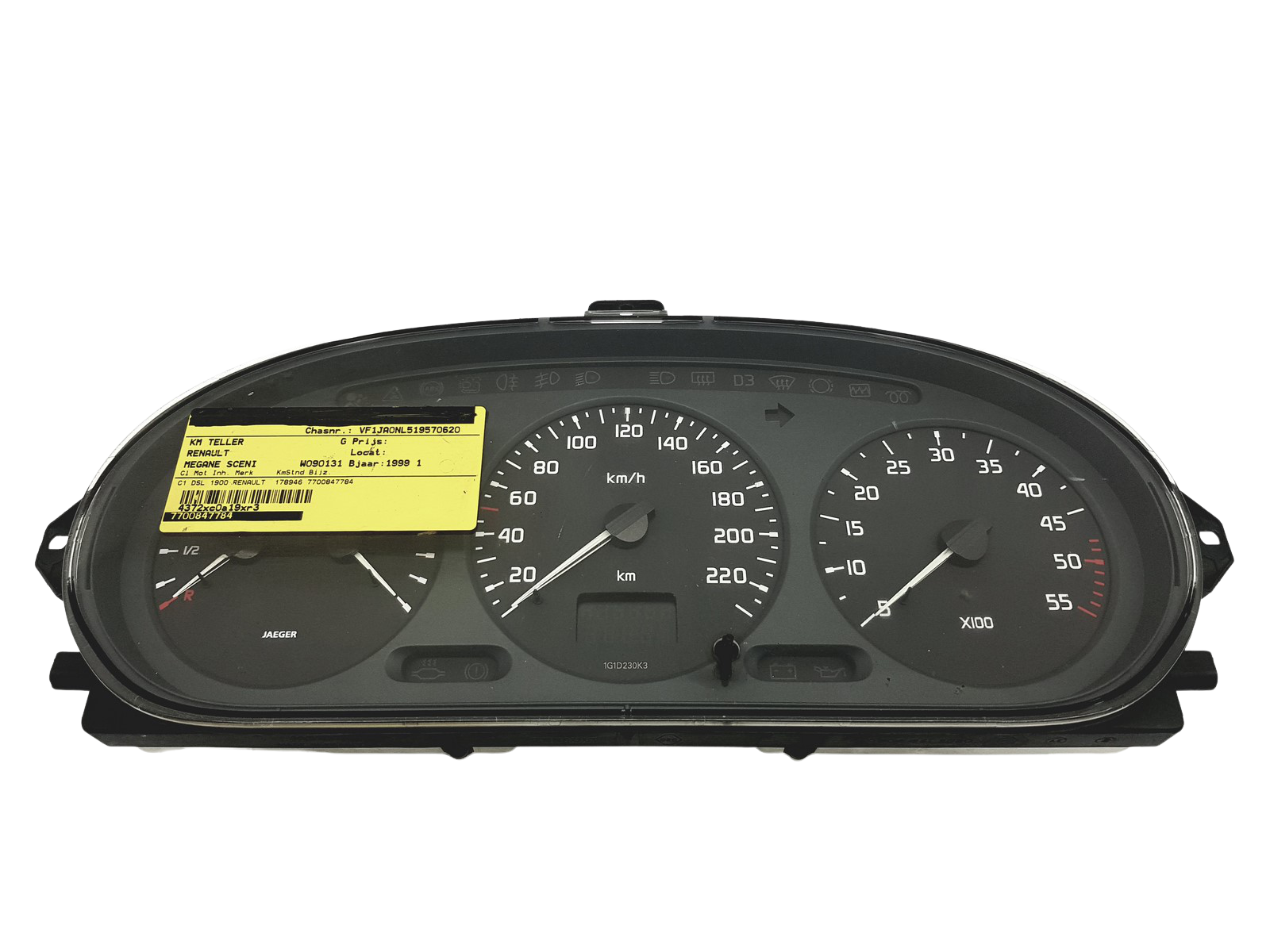 Speedometer/Instrument Cluster Renault 7700847784 Megane Scenic 49116 main product photo