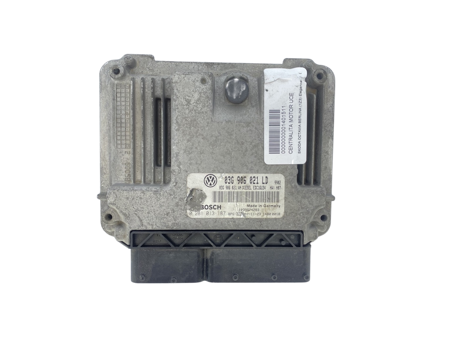 Control Unit 03G906021LD 0281013187 VW Skoda Bosch main product photo