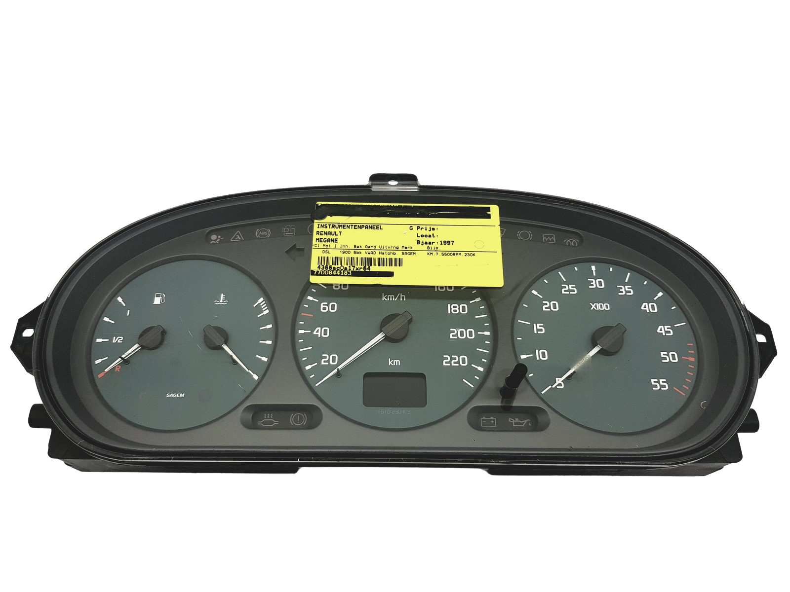 Speedometer/Instrument Cluster Megane Scenic 21578161-2 21612792-4 49299 main product photo