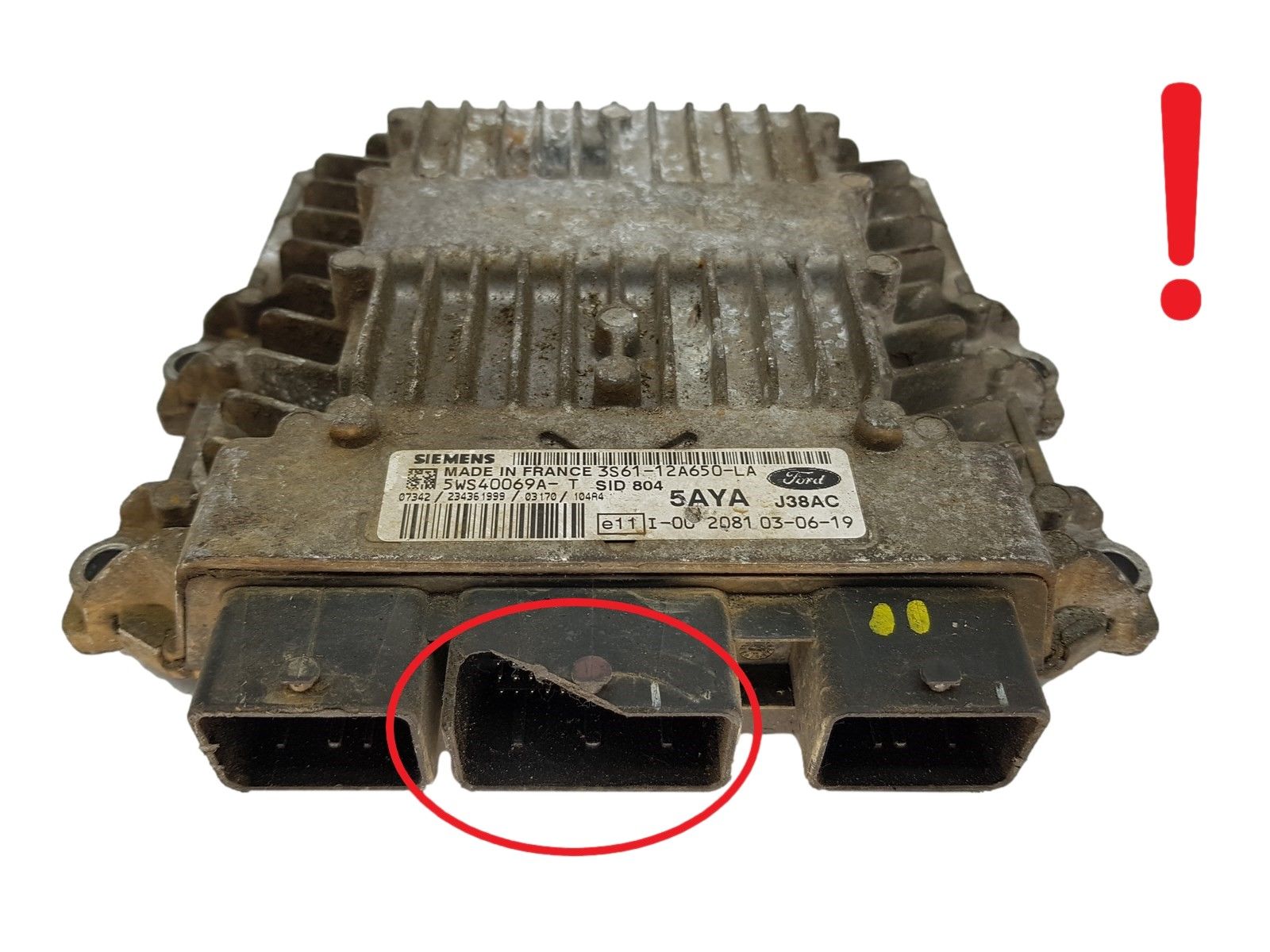 Control Unit 3S61-12A650-LA 5WS40069A-T 5AYA SID 804 Ford Siemens 14870 main product photo