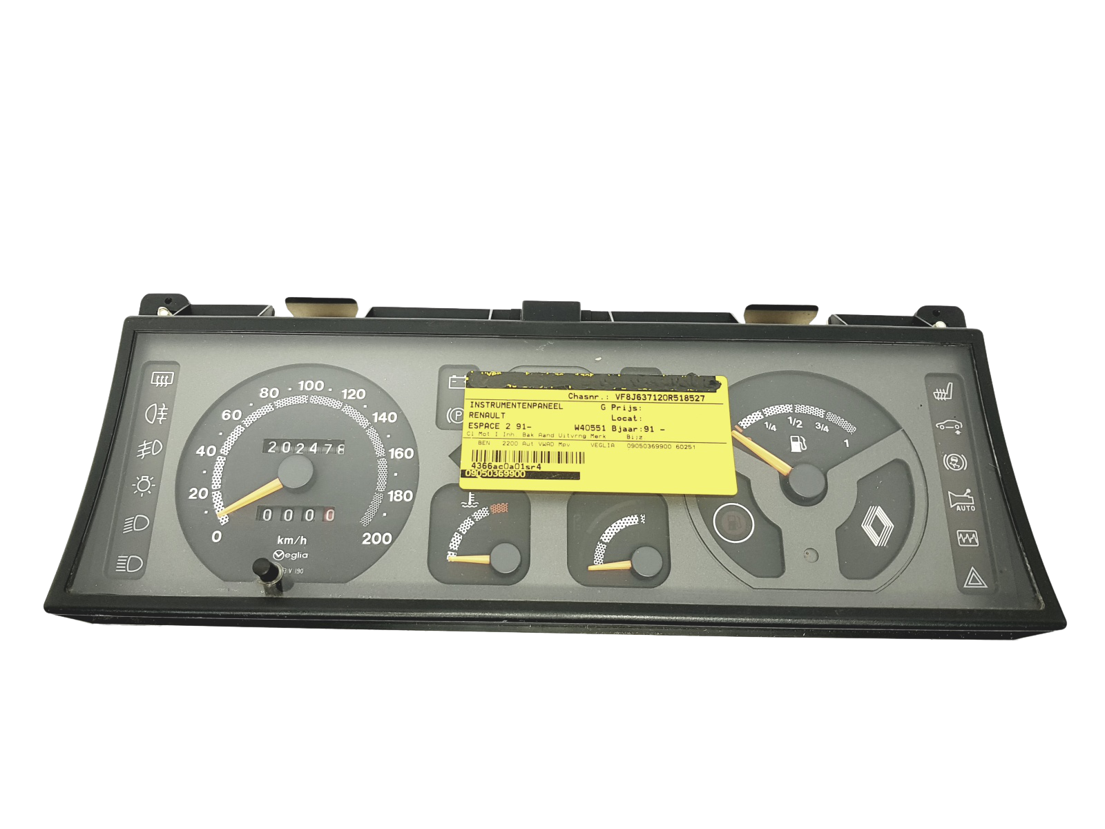 Speedometer/Instrument Cluster Renault Espace 2 6025104545 Veglia main product photo