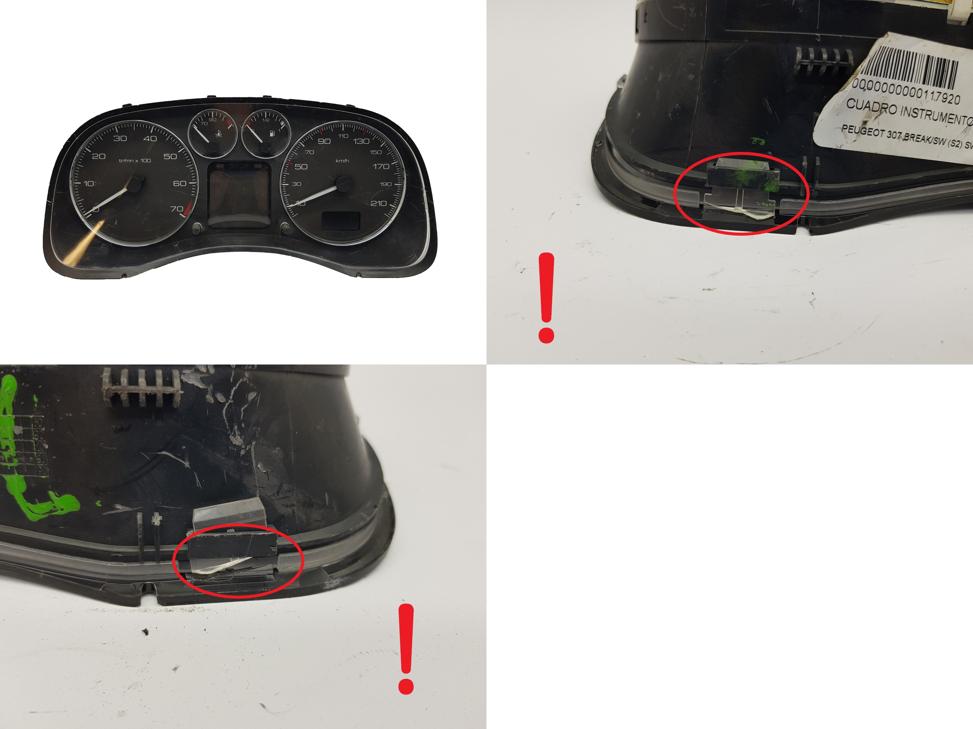 Speedometer/Instrument Cluster Peugeot 307 9654485080 A01 1803 main product photo