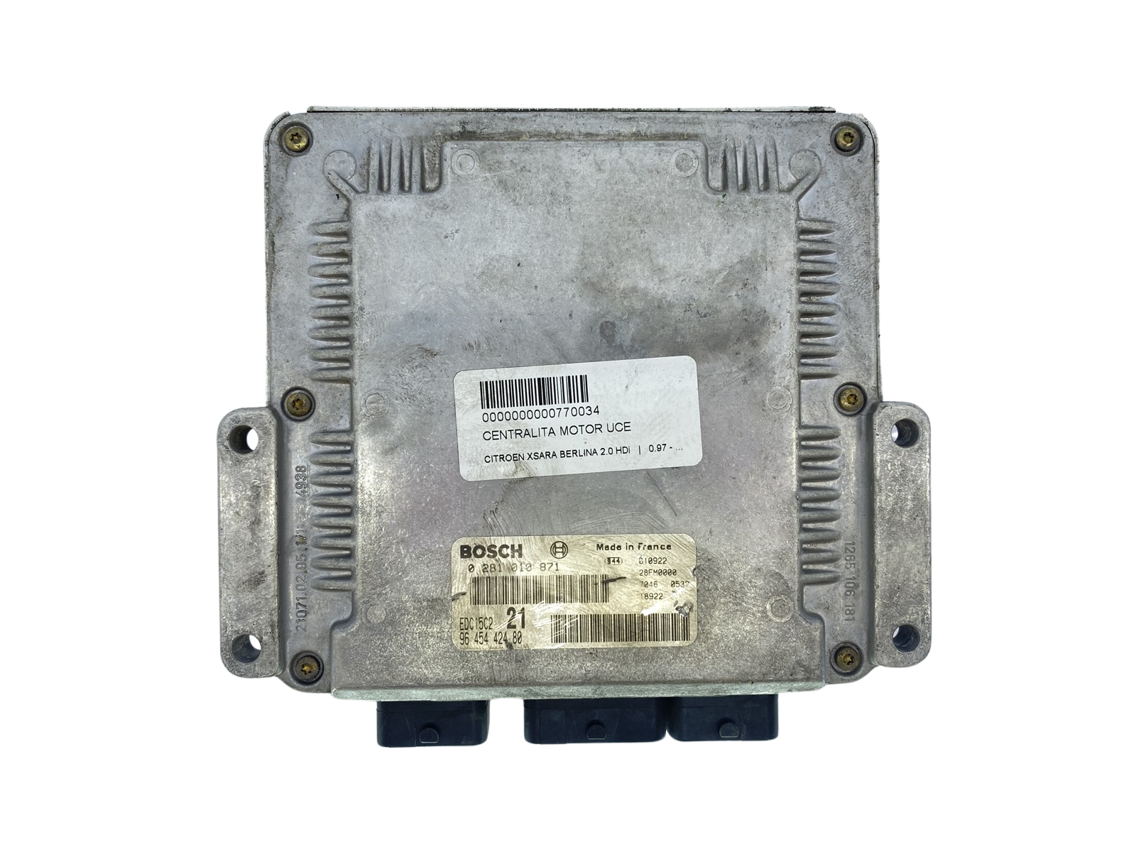 Control Unit 9645442480 0281010871 28FM0000 PSA Bosch 63687 main product photo