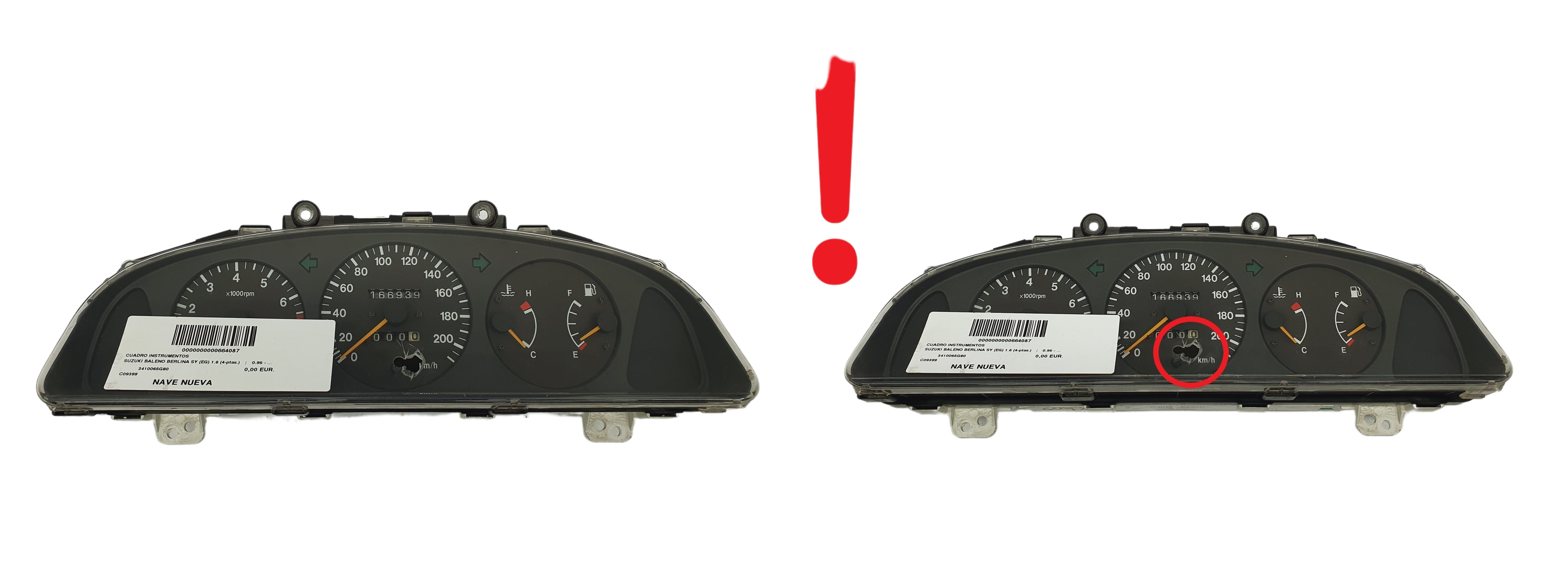 Speedometer/Instrument Cluster Suzuki Baleno 34100-65G80 34100-5GA 58835 main product photo